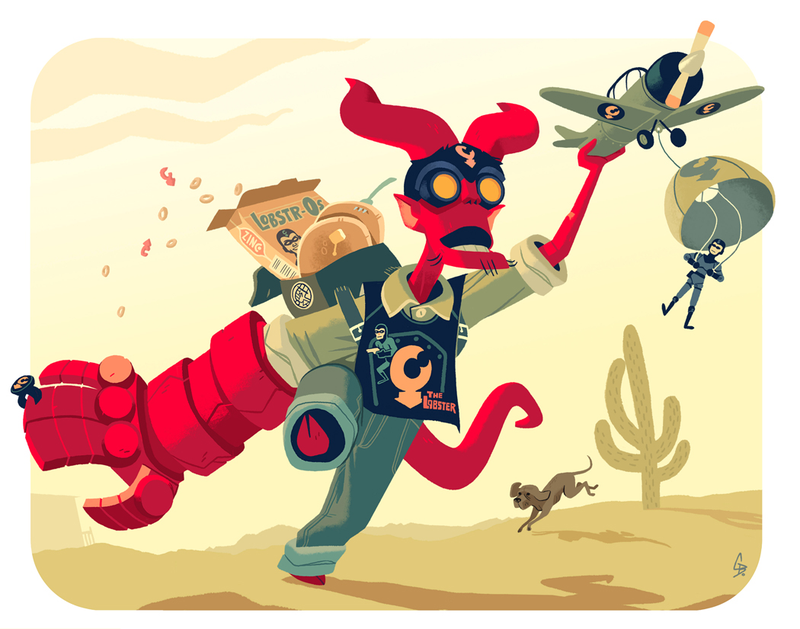Illustration for article titled Look At The Artwork From This Weekend's Hellboy Anniversary Show